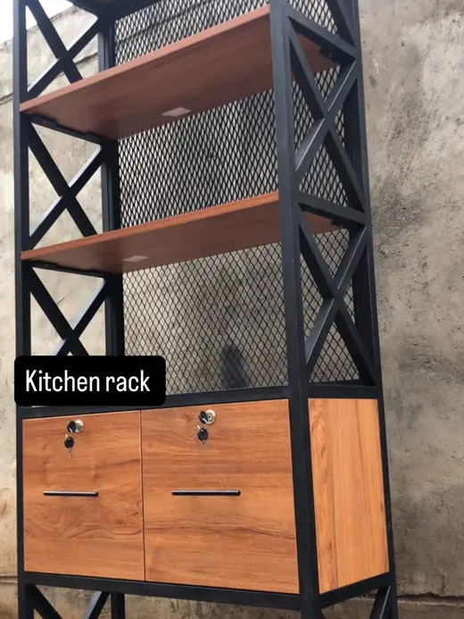 Kitchen rack with cabinet