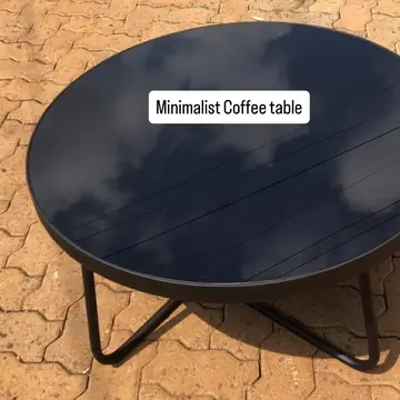 Round black coffee table