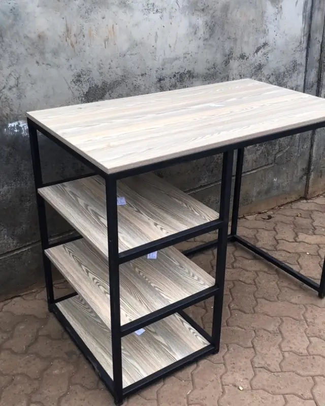 Study desk with side shelves