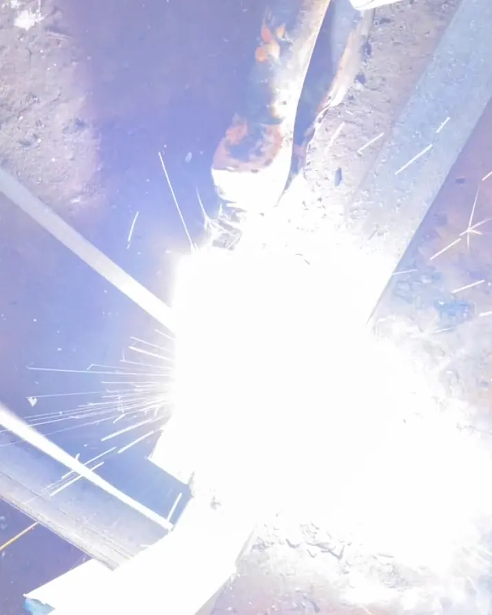 Welding sparks in the workshop